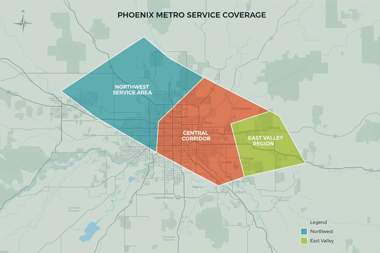 Ortiz Concrete LLC service area coverage map